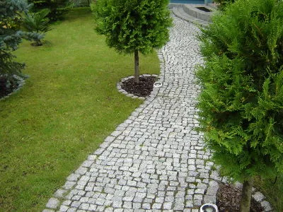 ścieżka ogrodowa z kamienia